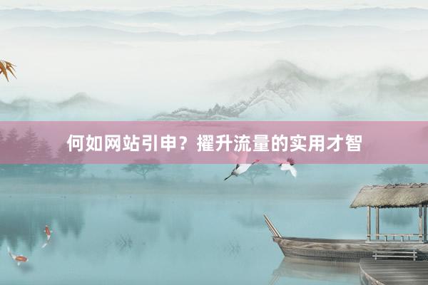何如网站引申？擢升流量的实用才智